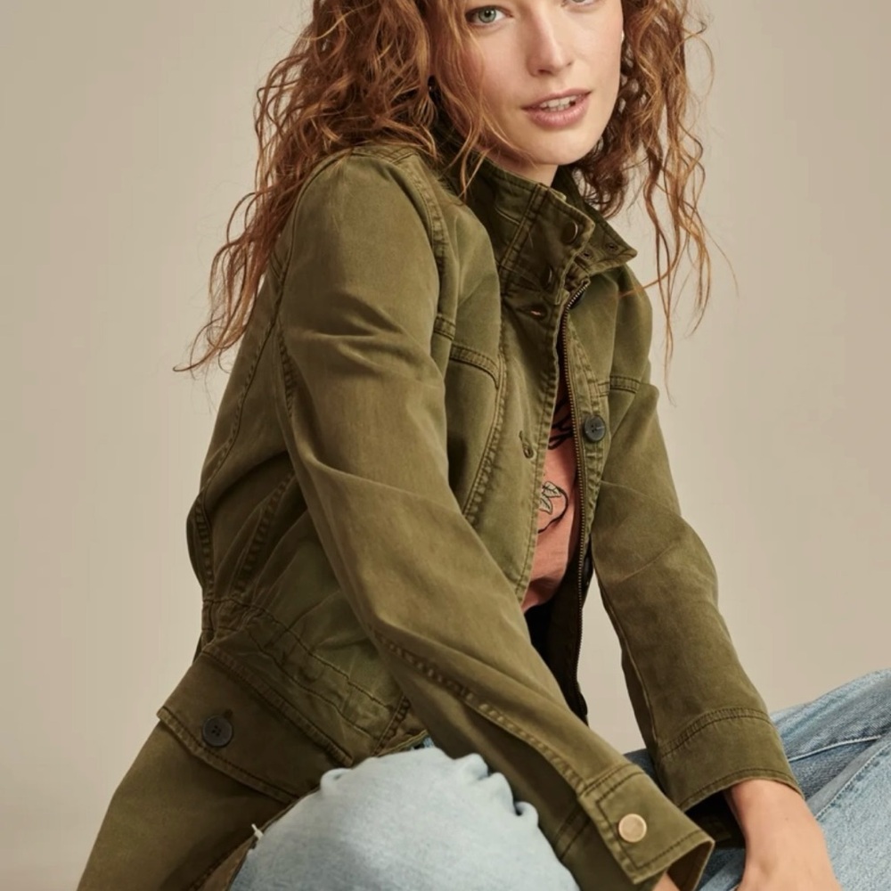 Lucky Brand Olive Night Utility distressed Jacket in XL - Picture 8 of 14